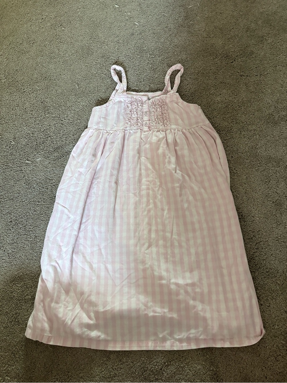 Pink Striped Girls' Sleep Gown - Lightweight Kids Pajama